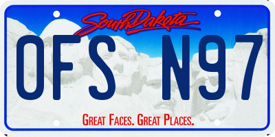 SD license plate 0FSN97