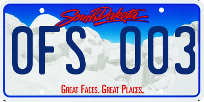 SD license plate 0FSO03