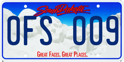 SD license plate 0FSO09