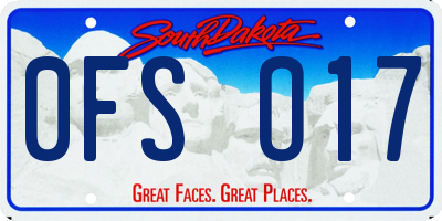 SD license plate 0FSO17