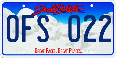 SD license plate 0FSO22