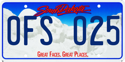 SD license plate 0FSO25