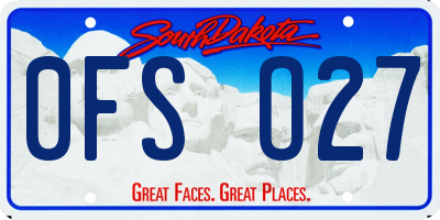 SD license plate 0FSO27