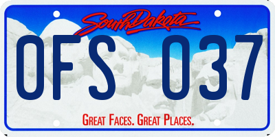 SD license plate 0FSO37