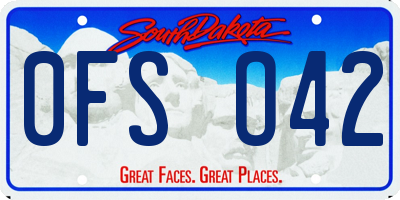 SD license plate 0FSO42