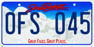 SD license plate 0FSO45