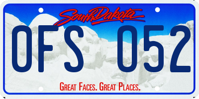 SD license plate 0FSO52