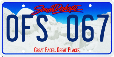 SD license plate 0FSO67