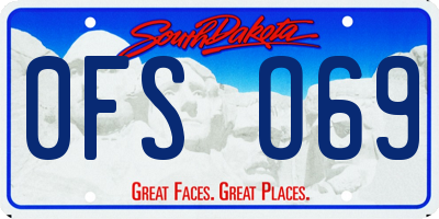 SD license plate 0FSO69