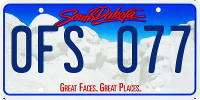SD license plate 0FSO77