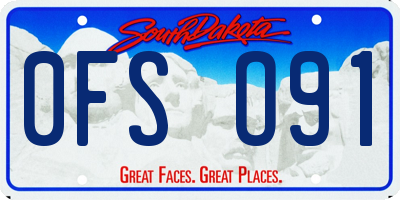 SD license plate 0FSO91