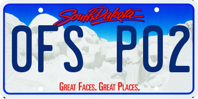 SD license plate 0FSP02