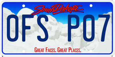 SD license plate 0FSP07