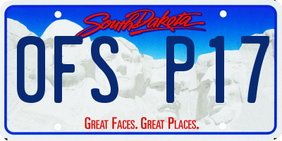SD license plate 0FSP17