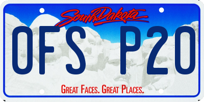SD license plate 0FSP20