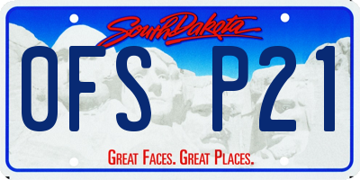 SD license plate 0FSP21