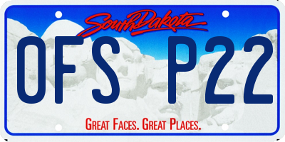 SD license plate 0FSP22