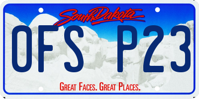 SD license plate 0FSP23