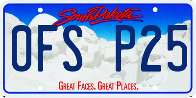 SD license plate 0FSP25