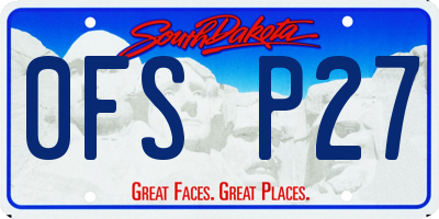 SD license plate 0FSP27