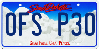 SD license plate 0FSP30