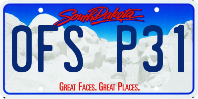 SD license plate 0FSP31