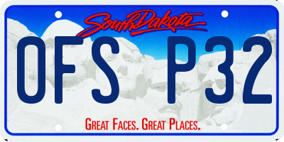 SD license plate 0FSP32