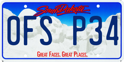 SD license plate 0FSP34