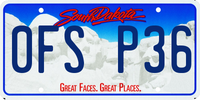 SD license plate 0FSP36