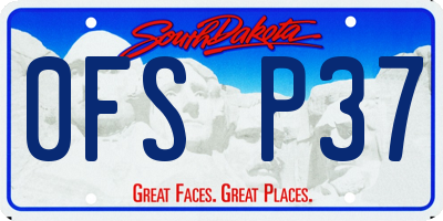 SD license plate 0FSP37