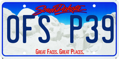 SD license plate 0FSP39