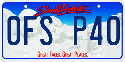 SD license plate 0FSP40