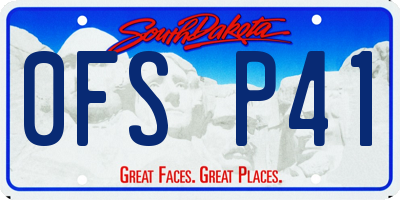 SD license plate 0FSP41