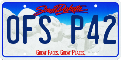 SD license plate 0FSP42