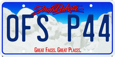 SD license plate 0FSP44