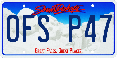 SD license plate 0FSP47