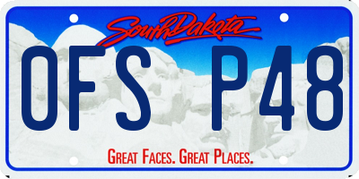 SD license plate 0FSP48