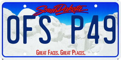 SD license plate 0FSP49