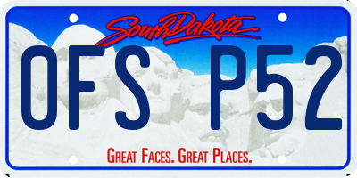 SD license plate 0FSP52