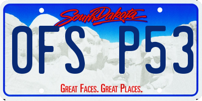 SD license plate 0FSP53