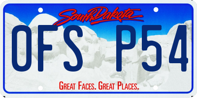 SD license plate 0FSP54
