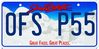 SD license plate 0FSP55
