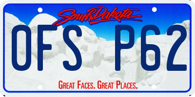 SD license plate 0FSP62