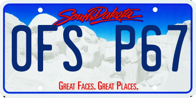 SD license plate 0FSP67