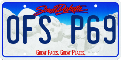 SD license plate 0FSP69