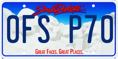 SD license plate 0FSP70