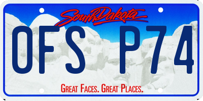 SD license plate 0FSP74