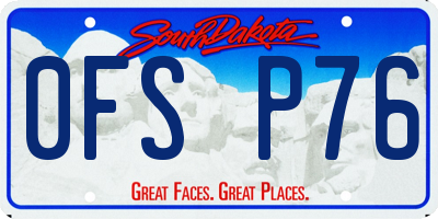 SD license plate 0FSP76