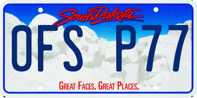 SD license plate 0FSP77