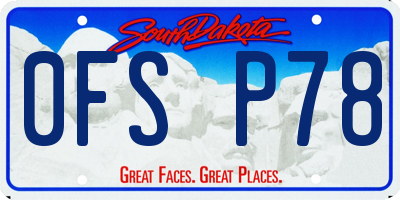 SD license plate 0FSP78